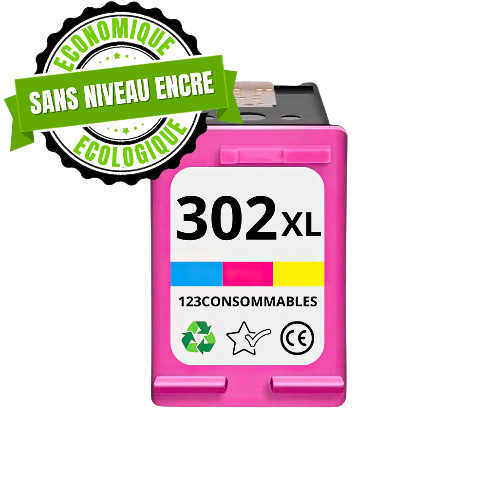 Cartouche compatible HP 302 XL Couleur - sans niveau encre